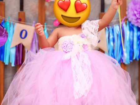 1st Birthday Beautiful TUTU LONG FRcolor OCK pink size : 1 year kid Hot on Sale