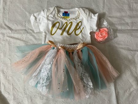 1st Birthday Girls printed tshirt with tutu skirt for first birthday Online now