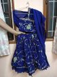 Dark Blue Ghagra with Blouse and Attached Dupatta Online