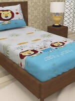 Abstract Cotton 1 Single Bedsheet With 1 Pillow Covers Discount