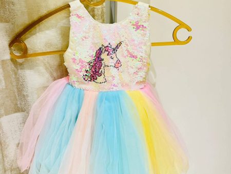 1st Birthday Baby Girls Sequin Unicorn Dress Frock Online Hot Sale