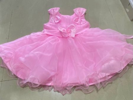 1st Birthday Beautiful and Stylish Pink Frock for Baby Girl Hot on Sale